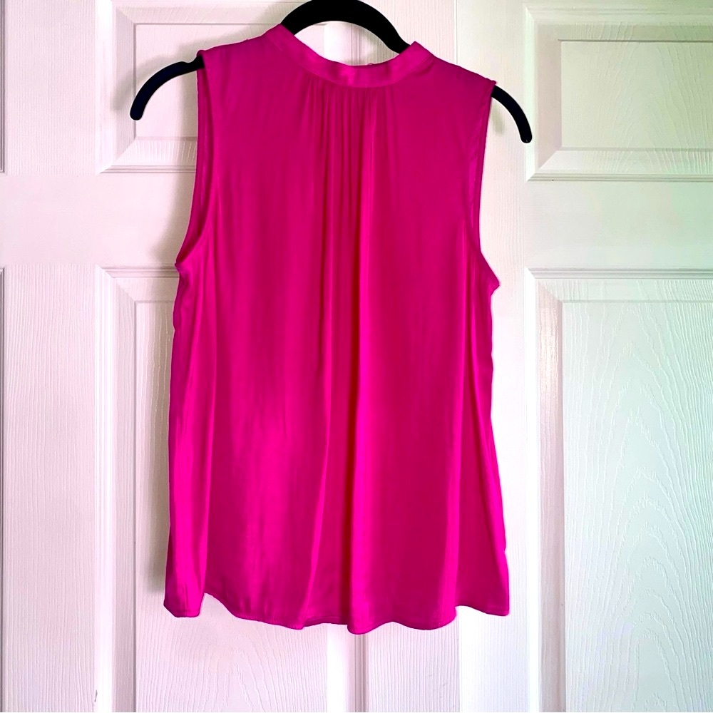 Joie Pink Sleeveless Tank Top with Mandarin Collar